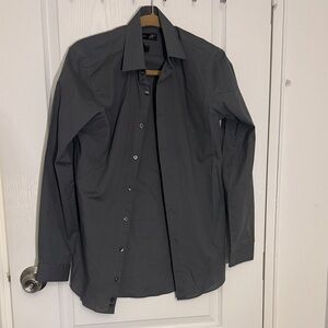JF J.Ferrar Dark Gray Dress Shirt